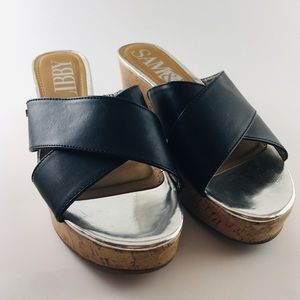 Sam & Libby Wedges Black 9.5